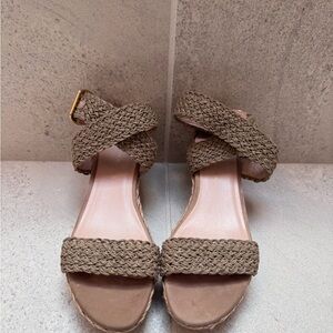 Stuart Weitzman Brown Espadrille Sandals